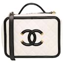 Neceser Chanel White Small Caviar CC Filigree