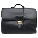 VINTAGE HERMES BAG SAC A DEPECHES 2 BLACK TOGO LEATHER BAG BELLOWS - Hermès