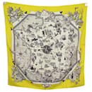 VINTAGE SCARF HERMES LA FRANCE 1959 F DE LA PERRIERE SQUARE 90 SILK SCARF - Hermès