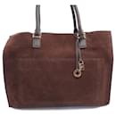 SAC A MAIN LORO PIANA CABAS FAE5398 EN DAIM MARRON SUEDE HAND BAG PURSE - Loro Piana