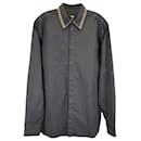 Fendi Italian-Style Collar Shirt In Black Cotton