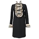 Gucci Ruffled-Bib Dress in Black Wool