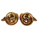 Chanel Coco Mark Gold Plated Earrings in Very Good Condition