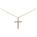 Tiffany & Co K18PG Pink Gold Cross Necklace in Great Condition