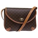 Bolsa de ombro em lona de macadame CELINE PVC couro marrom Auth 76992 - Céline