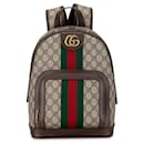 Mochila Gucci Pequena GG Supreme Ophidia Bege