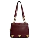 Chanel Triple Coco Tote Bag Leather Tote Bag 16858 in Very Good Condition