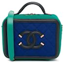 Trousse de toilette en filigrane CC en jersey bleu Chanel petit