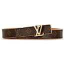 Ceinture réversible Louis Vuitton marron monogramme initiales