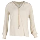 Michael Michael Kors Chain Lace Blouse in White Polyester