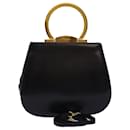 Salvatore Ferragamo Gancini Handtasche Leder 2Weise Schwarz Auth 77216