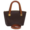 CELINE Macadam Canvas Hand Bag PVC Leather 2way Brown Auth 76743 - Céline