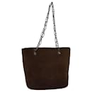 PRADA Hand Bag Suede Brown Auth 77232 - Prada