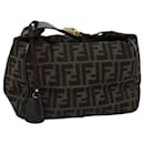 Neceser para cosméticos FENDI Zucca Canvas Vanity Marrón Negro Auth 75223 - Fendi