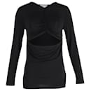 Cutout Ruched Stretch Top in Black Cotton - Victoria Beckham