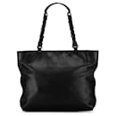 Bolso tote Chanel CC de piel de cordero negro con cadena