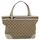 GUCCI GG Canvas Web Sherry Line Tote Bag Beige Red Green 257061 Auth yk12775 - Gucci