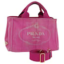 PRADA Canapa PM Handtasche Canvas 2weg Pink Auth 76984 - Prada