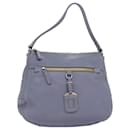 PRADA Tote Bag Leather Gray Auth 76971 - Prada