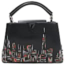 Louis Vuitton Smooth Calfskin Beaded Skyline Soho Capucines BB 2Way Handbag in Black