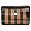 Burberry Brown Vintage Check Canvas Clutch