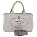 PRADA Canapa PM Hand Bag Canvas 2way White Auth 77362 - Prada