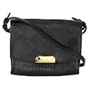 Burberry Signature Grain Leather Check em relevo Langley Black Crossbody