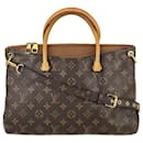 Louis Vuitton Pallas MM Monogram Canvas & Brown Leather Tote Shoulder Bag Occasion