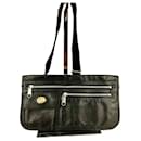 Gucci Messenger Bag Interlocking G Black Leather Crossbody Shoulder Bag Preowned