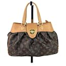 Louis Vuitton BOETIE PM Monograma Lona Marrom Hobo Tote Bag Usado