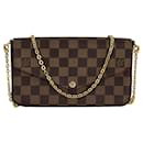 LOUIS VUITTON Felicie Pochette Damier Ebene Shoulder Clutch Bag - Louis Vuitton