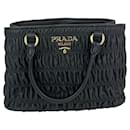 Prada Nappa Gaufre Bolsa Crossbody de Ombro em Couro Preto