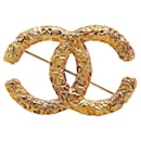 Broche Vintage Coco Mark de Chanel Baño de Oro en Buen Estado