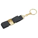 Salvatore Ferragamo Vara Ribbon Canvas Keyring Keychain in Very Good Condition