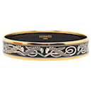 Hermes Enamel MM Bangle Gold Black in Very Good Condition - Hermès