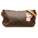 Louis Vuitton Monogram Trotter Panda Collaboration Schultertasche M51241 aus braunem PVC-Leder in sehr gutem Zustand