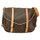 Bolsa de ombro Louis Vuitton Monogram Saumur 43 M42252 em PVC marrom em muito bom estado