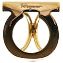 Salvatore Ferragamo Gancini Scarf Ring Gold Plated in Very Good Condition