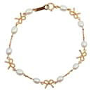 Tasaki K18YG Yellow Gold Pearl Ribbon Motif Bracelet in Great Condition