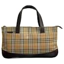 Burberry Haymarket Check Canvas- und Lederhandtasche in gutem Zustand