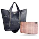 Borsa in pelle Chanel CC Logo Eyelets in ottime condizioni