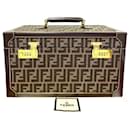 Fendi Zucca Canvas Vanity Box Canvas Handbag in Very Good Condition