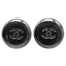 Chanel Vintage Coco Mark Metal Earrings in Very Good Condition