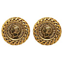 Chanel Gold Gold Plated Mademoiselle Clip On Earrings