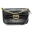 GIVENCHY MINI-LOGO-VERSCHLUSS HANDTASCHE AUS SCHWARZEM LEDER-KROKODIL HANDTASCHE - Givenchy