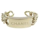 CHANEL BRACELET CUFF BANGLE CURB CHAIN LOGO IN GOLD METAL BANGLE - Chanel