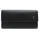 NEUF PORTEFEUILLE CHANEL CAMELIA LOGO CC EN CUIR GRAINE NEW LEATHER WALLET - Chanel