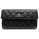 NEW CHANEL TIMELESS CC LOGO WALLET IN BLACK QUILTED LEATHER WALLET - Chanel