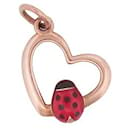 DODO POMELLATO PENDANT HEART PENDANT WITH LADYBUG ROSE GOLD 9K DURING - Dodo Pomellato