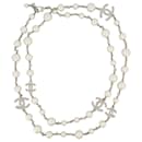 NEW CHANEL NECKLACE PEARL NECKLACE CC LOGO SILVER 102-104 PEARLS NECKLACE - Chanel